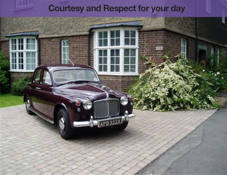Our Bridal car is a Rover P4 finished in a beautiful deep Aubergine colour